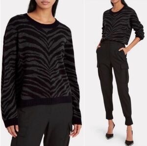 Rails,‎ Chance Charcoal Tiger Stripe Wool/Cashmere Crewneck Sweater, Size XS